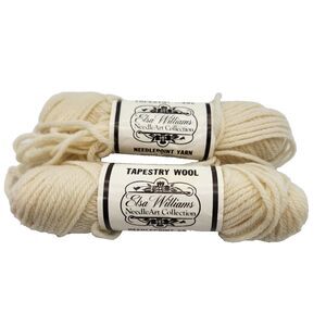 2 Skeins Elsa Williams Tapestry Wool Needlepoint Yarn Color 805 Beige Vtg NOS
